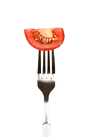 Fork with tomato